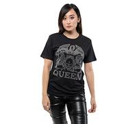 Queen T Shirt Diamante Classic Crest Band Logo Nue offiziell Unisex Schwarz S