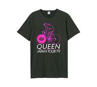 Queen T Shirt Japan Tour 79 Band Logo Nue offiziell Amplified Unisex Charcoal L