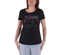 Queen T Shirt Union Jack Vintage Band Logo Nue offiziell Damen Skinny Fit