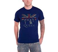 Queen Union Jack classic band logo Nue offiziell Herren Blau T Shirt