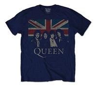 Queen Union Jack Freddie Mercury Rock offiziell Männer T-Shirt Herren (X-Large)