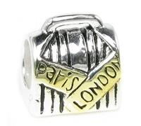 Queenberry Anhänger aus Sterlingsilber, Koffer, Paris London mit goldfarbenem Anhänger im europäischen Stil