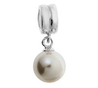 Queenberry Charm-Anhänger mit Perle, Sterlingsilber, Svarovski-Kristall, für Charm-Armbänder wie