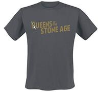 Queens of The Stone Age Metallic Logo T-Shirt Charcoal L