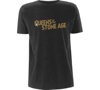 Queens Of The Stone Age T Shirt Metallic Text Logo Nue offiziell Herren Schwarz XL