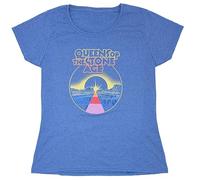 Queens Of The Stone Age T Shirt Warp Planet Nue offiziell Damen Skinny Fit Blau S