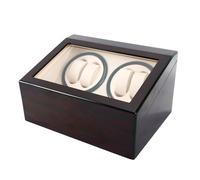 Queeucaer Uhren Uhrenbeweger Uhrenbox Holz Watch Winder Automatisch Uhrendreher Kasten Automatische Box 4+6 PU Leder Luxuriöser Uhrenvitrine für Automatikuhren mit Leisem Wechselstromadapter