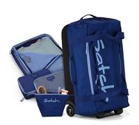 Satch Quest Reisetasche Set komfortabel, robust, mit Tragegriffen und Rollen Jet Blue - Blau