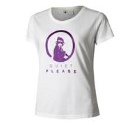 Quiet Please Baseline Glitter T - Shirt Damen Weiß