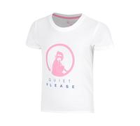 Quiet Please Baseline Logo T - Shirt Mädchen weiß, neonpink