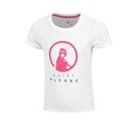 Quiet Please Create Baseline Logo T-Shirt Mädchen-Weiß,Pink in weiß