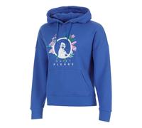 Quiet Please Crush Flower Logo Hoody Damen-blau, weiß in blau, Größe: XL