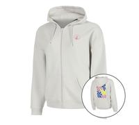 Quiet Please Joy Palm Court Sweatjacke Damen-hellgrau, pink in hellgrau