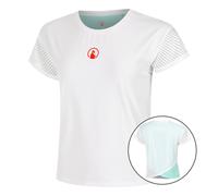 Quiet Please Wild Cross T-Shirt Damen-Weiß,Türkis in weiß