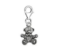 Quiges Charm Anhänger 3D Kinder Teddy Bär 925 Silber mit Karabinerverschluss für Bettelarmband