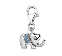 Quiges Charms Anhänger Elefant Versilbert Damen Schmuck für Bettelarmband