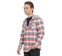 Quiksilver Herren-Flanellhemd mit Kapuze, Normale Passform, gemütlich, weich, Knopfleiste, Mineralrot, Mittel