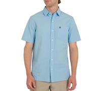 Quiksilver Herrenhemd aus hochwertiger Baumwolle, kurzärmelig, mit Knopfleiste, Hell, blau, L
