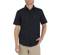 Quiksilver Herrenhemd, normale Passform, Premium-Baumwolle, gewebt, kurzärmelig, Knopfleiste, Eclipse, Mittel