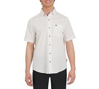 Quiksilver Herrenhemd, Premium-Baumwolle, gewebt, kurzärmelig, mit Knopfleiste, Freizeithemd, Cremeweiß, XX-Large