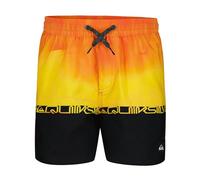 Quiksilver Jungen Volley Swim Trunks with UPF 50+ Sun Protection, Quick Dry Bathing Suit Shorts Badehose, Wordblock, Schwarz, 14-16
