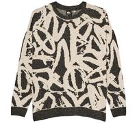 Strickpullover QUIKSILVER "Liam Jacquard", Herren, Gr. XXL, schwarz-weiß (bone weiß qs spray can 64), Obermaterial: 28% Baumwolle, 28% Polyamid, 20% Modacryl, 10% Seide, 9% Linen, 5% Recycled andere F