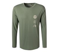 Quiksilver Longsleeve Herren Regular Fit Langarm Rundhals Mikrofaser grün, S