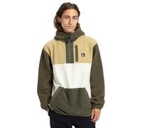 Quiksilver Ocean View Mix Up - Brauner Fleece-Hoodie mit halbem Reißverschluss - L - Grün.