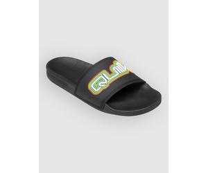 Quiksilver Rivi Wordmark Slide II Sandalen black / rasta Herren Gr. 45