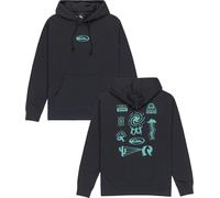 Quiksilver - Sweatshirt mit Kapuze aus Baumwolle und recyceltem Material - Salt Water Graphic Hoodie Black für Herren aus Baumwolle - Größe M - schwarz M