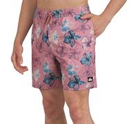 Quiksilver Swimwear Herren-Badehose, Regular Fit, Stretch, Comfort Liner, Blumenmuster: Puderrosa, Größe L