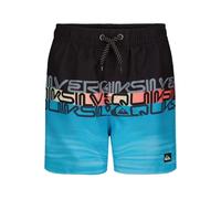 Quiksilver Volley Badehose für Jungen mit UPF 50+ Sonnenschutz, schnell trocknende Badeanzug-Shorts, Schwarzer Wortblock, 18-20