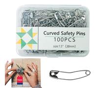 Quilt-Heftnadeln,Gebogene Quilt-Nadeln - 100 Stück Sicherheitsnadeln zum Nähen,Mehrzweck-Nähsicherheitsnadeln zum Nähen, Schmuckherstellung, Quilten, Stricken
