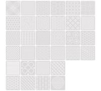 Quiltmuster Layout Schablonen Set, wiederverwendbar, geometrische Stickanleitungen aus PET, 13 x 13 cm für Stoffführungsprojekte, Sashiko Schablonen Set, Stickbögen, Quiltmuster Layout Vorlage, Stoff