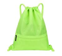 QUINTRA Kordelzug Rucksack String Bag Sackpack Wasser Nylon für Fitnessstudio Shopping Sport Yoga Hunde Rucksäcke Groß (Green, One Size)