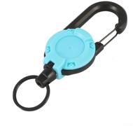 QuivyLivy Self Retracting Stainless Steel Keychain Hook Built For For Fishing Outdoor Adventures And Reliable Daily Carry(Blue)