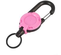 QuivyLivy Self Retracting Stainless Steel Keychain Hook Built For For Fishing Outdoor Adventures And Reliable Daily Carry(Pink)