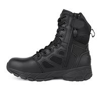 QUNLON Springerstiefel Bundeswehr Stiefel Herren Militär Stiefel mit Reißverschluss Einsatzstiefel Schwarz Leichter Kampfstiefel Tactical Boots Herren-Modell115 46EU