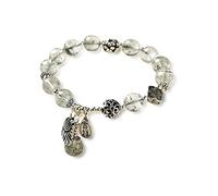 quodsrtas S925 Silber Natürliche Grüne Gespenst Gypsophila Einzigen Kreis Armband Retro Armband Ganze Körper Silber Zubehör Natürlichen Kristall Glück