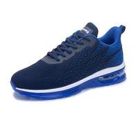 Quseek Herren Laufschuhe Running Shoes Men Turnschuhe Sportschuhe Herren Atmungsaktive rutschfest Sneaker mit Dämpfung Dunkelblau 45