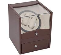 QUSYZD Uhrenbox/Uhrenbeweger für Automatikuhren aus Holz für 2 Armbanduhren + 2 Aufbewahrungsboxen, Schmuck-Display-Aufbewahrungsbox für Uhren,