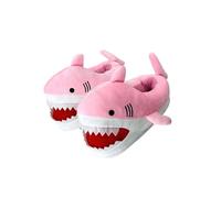 QUXVUIS 2 Stück Winter Hai Hausschuhe, extra Baumwollfüllung für Wärme, Rutschen, Tierschuhe, lustige Frauen, einfach zu tragen, Cartoon, Rosa, EU Größe 36 43
