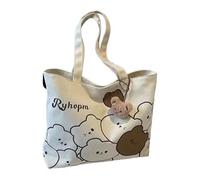 QUXVUIS Einkaufstasche, große, Schlichte Tragetaschen mit 4 x 24 l großen Henkeln oder mit personalisierten Nachrichten aus Canvas. Canvas Tragetaschen für Damen, B