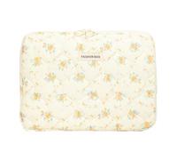 QUXVUIS Geblümte Laptoptasche für Frauen. Niedliche Laptophülle mit gesteppter Laptoptasche. Kleine Blumen für bauschige Laptophülle, Gelb, 15 Zoll