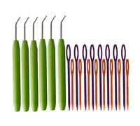 QUXVUIS Kunststoff Häkelnadel Set, handlicher, ergonomischer Holzgriff, für den Innenbereich, zum Häkeln, Nähen, Weben von Nadeln, 6 Sätze