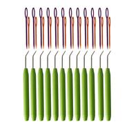 QUXVUIS Kunststoff Häkelnadel Set, handlicher, ergonomischer Holzgriff, für den Innenbereich, zum Häkeln, Nähen, Weben von Nadeln, 12 ensembles