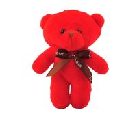 QUXVUIS Kuscheltiere Geschmeidiges PP Baumwollmaterial Little Bear Doll Design Tragbarer Schlüsselanhänger Kindergeschenke Nützliche Hand Feel Good Schlüsselanhänger, Rot