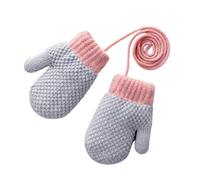 QUXVUIS Mädchen Fäustlinge Handschuhe Kinder Winter Gestrickte Fäustlinge für 1-3 Jahre Paar Kinder an Schnur für Kleinkind Mädchen gestrickt, A
