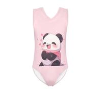 QWEFVB Einteiliger Badeanzug für Mädchen, Strandmode, Badeanzug, Größe 3-14, Galaxy Axolotl, panda, 13-14 Years