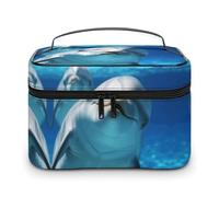 QWHJK Multifunktionale Aufbewahrungstasche, Delfin mit einem Lächeln, bedruckte Badezimmer-Aufbewahrung, Make-up-Tasche, tragbare Multifunktions-Aufbewahrungstasche, Delfin mit einem Lächeln, 25 x 18